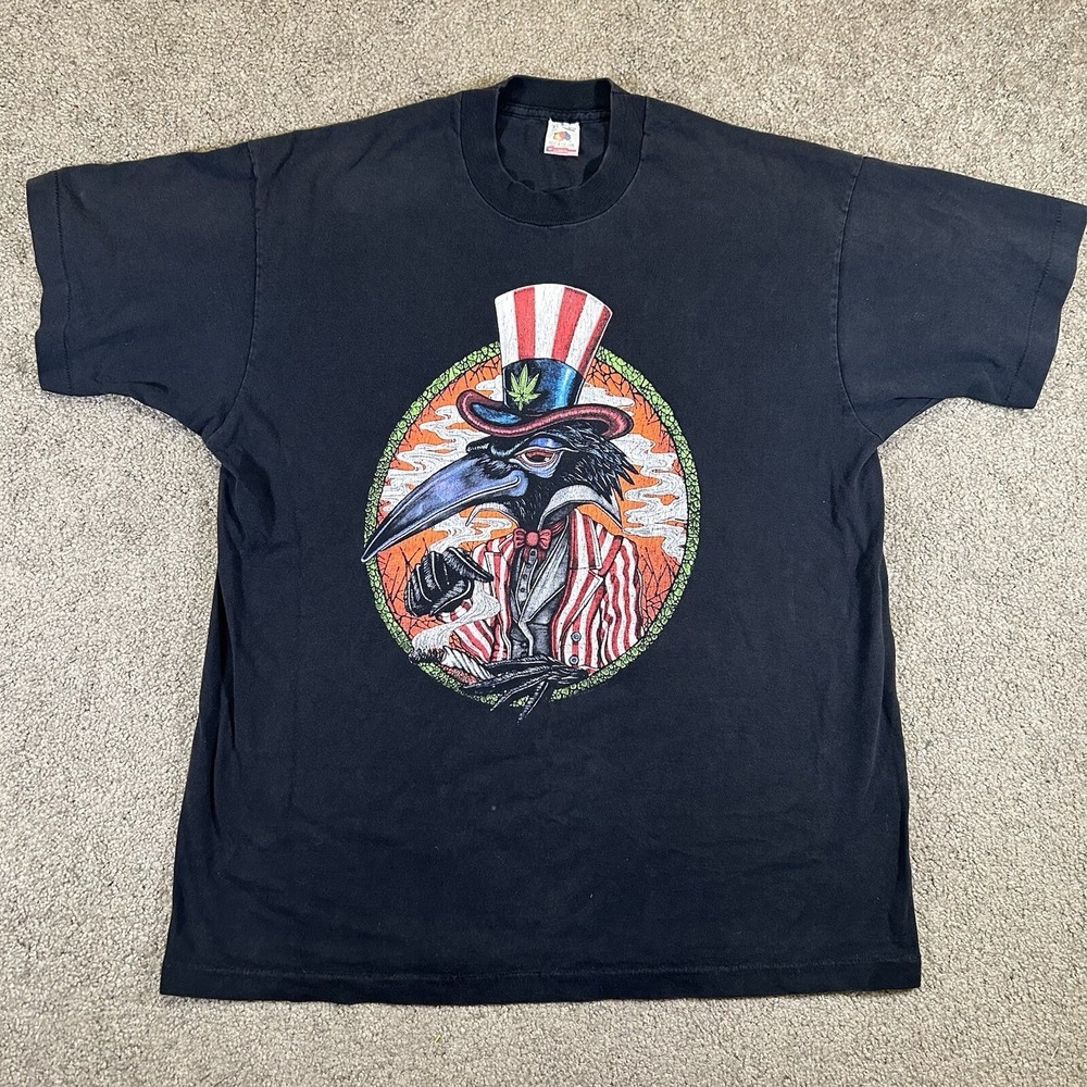 Vintage 1993 Black‎ Crowes High As The Moon Tour T-Shirt XL Single Stitch USA